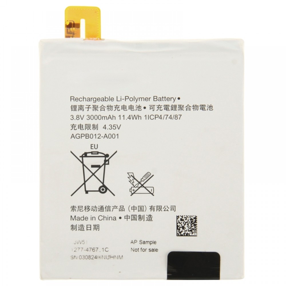 3000mAh Rechargeable Li-Polymer Battery for Sony Xperia T2 Ultra Sony Replacement Parts Sony Xperia T2 Ultra