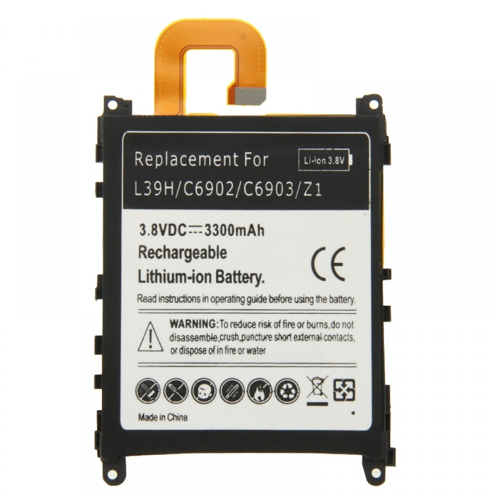 3000mAh Rechargeable Replacement Li-ion Battery for Sony Xperia Z1 / L39h / C6902 / C6903 Sony Replacement Parts Sony Xperia Z1