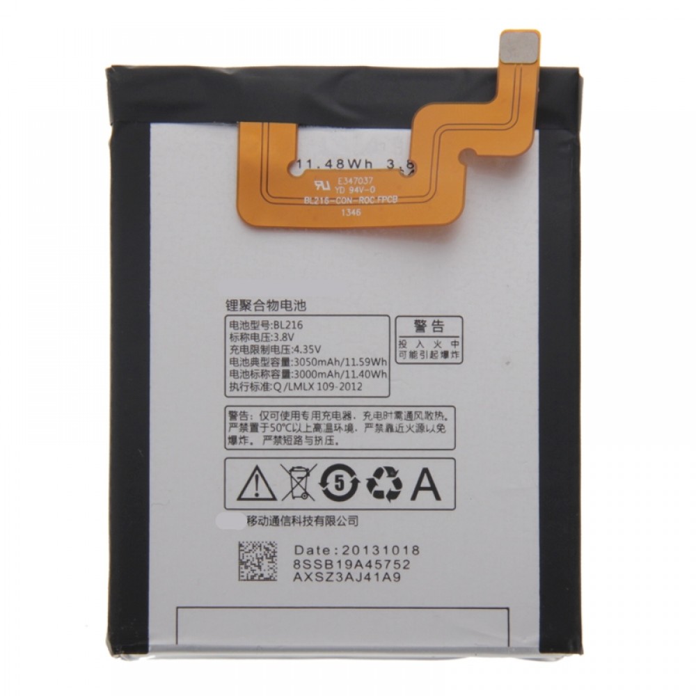 BL216 Rechargeable Li-Polymer Battery for Lenovo Vibe Z / K910 Other Replacement Parts Lenovo Vibe Z