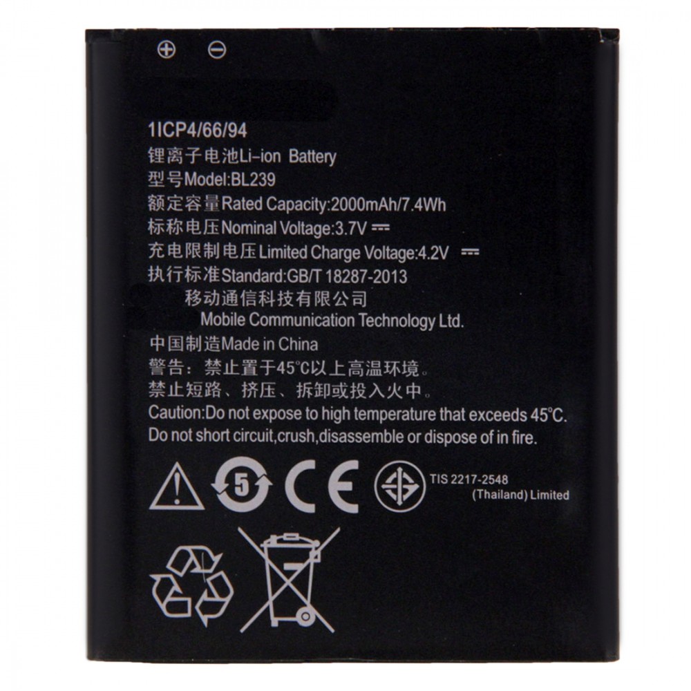 BL239 2000mAh Rechargeable Li-ion Battery for Lenovo A399 Other Replacement Parts Lenovo A399