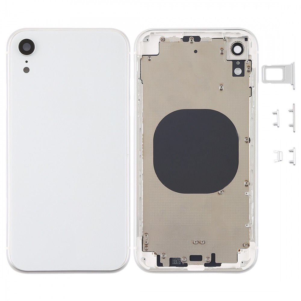 Back Housing Cover with Camera Lens & SIM Card Tray & Side Keys for iPhone XR(White) iPhone Replacement Parts Apple iPhone XR