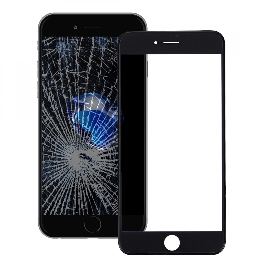 Front Screen Outer Glass Lens with Front LCD Screen Bezel Frame & OCA Optically Clear Adhesive for iPhone 7 Plus(Black) iPhone Replacement Parts Apple iPhone 7 Plus