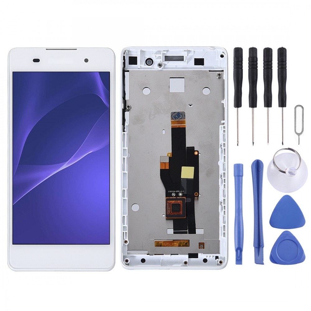 LCD Screen and Digitizer Full Assembly with Frame for Sony Xperia E5 F3311 F3313(White) Sony Replacement Parts Sony Xperia E5