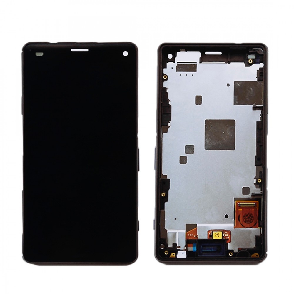 LCD Screen and Digitizer Full Assembly with Frame for Sony Xperia Z3 Mini Compact(Black) Sony Replacement Parts Sony Xperia Z3 Mini Compact