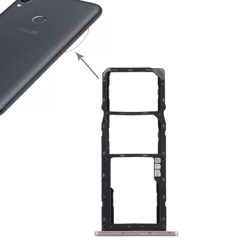 SIM Card Tray + SIM Card Tray + Micro SD Card Tray for Asus Zenfone Max Pro (M1) ZB601KL ZB602KL (Silver) Asus Replacement Parts Asus Zenfone Max Pro M1