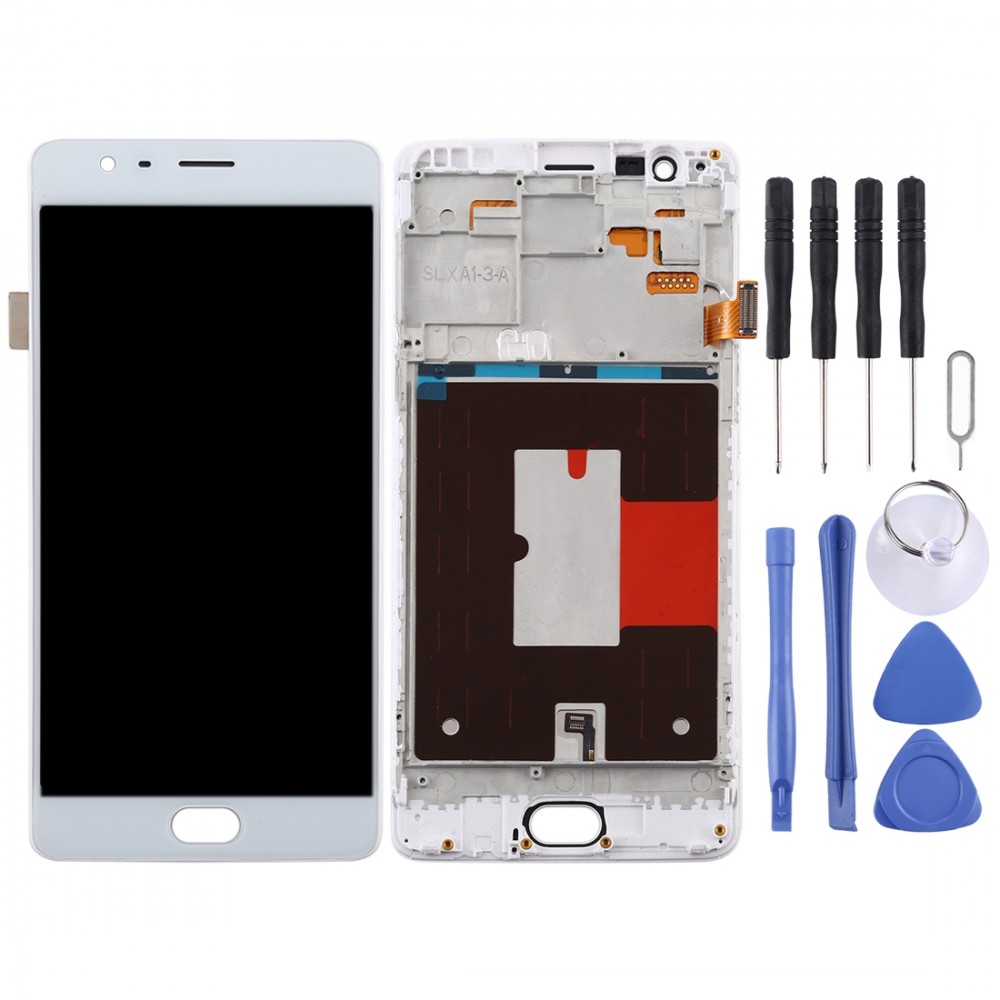 TFT Material LCD Screen and Digitizer Full Assembly with Frame for OnePlus 3 / 3T A3000 A3010 (White) Other Replacement Parts OnePlus 3