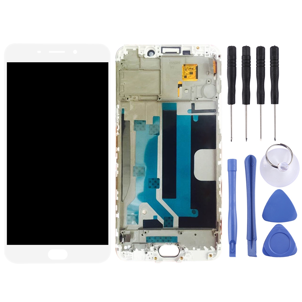 TFT Materials LCD Screen and Digitizer Full Assembly with Frame for OPPO R9 Plus(White) Oppo Replacement Parts Oppo R9 Plus