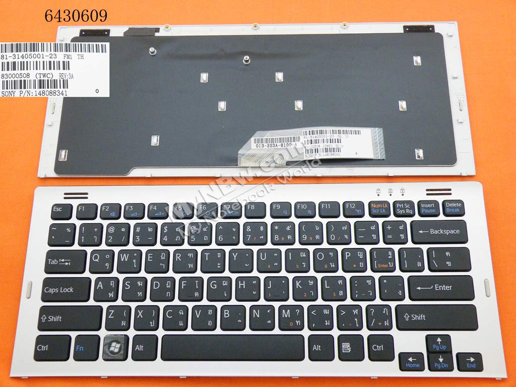 SONY VGN-SR SILVER FRAME BLACK Other Language A/N Laptop Keyboard (OEM-B)