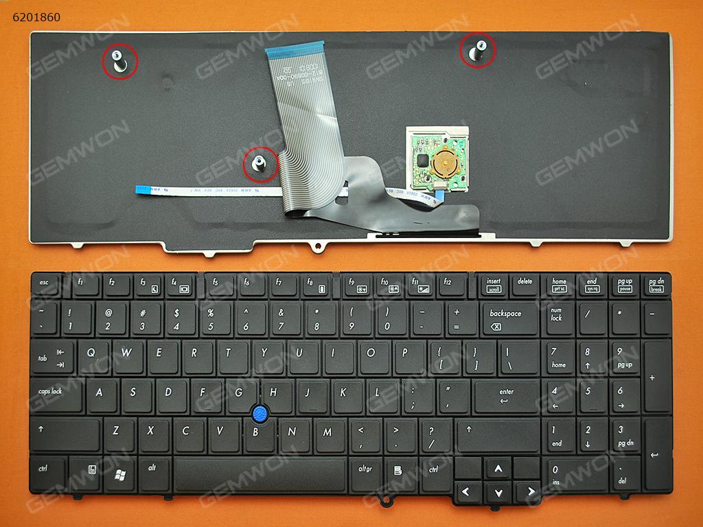 HP 8540W BLACK(With Point stick ) OEM US N/A Laptop Keyboard (OEM-A)