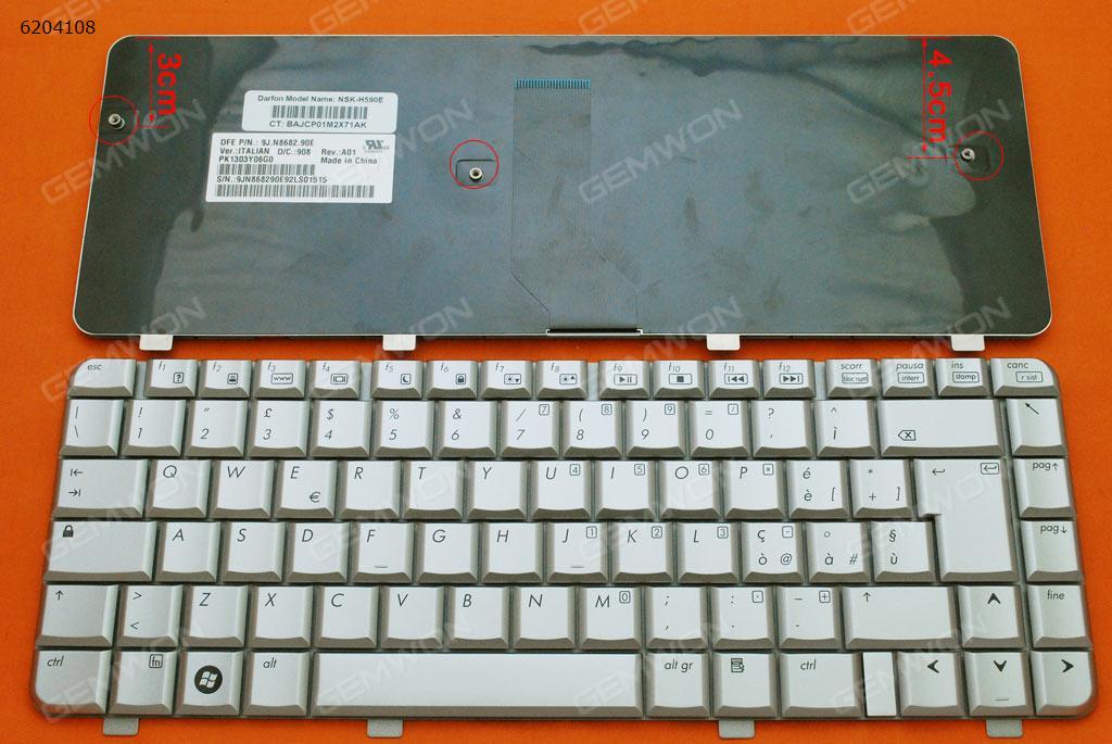 HP DV4-1000 SILVER IT NSK-H590E 9J.N8682.90E PK1303V01G0 Laptop Keyboard (OEM-B)