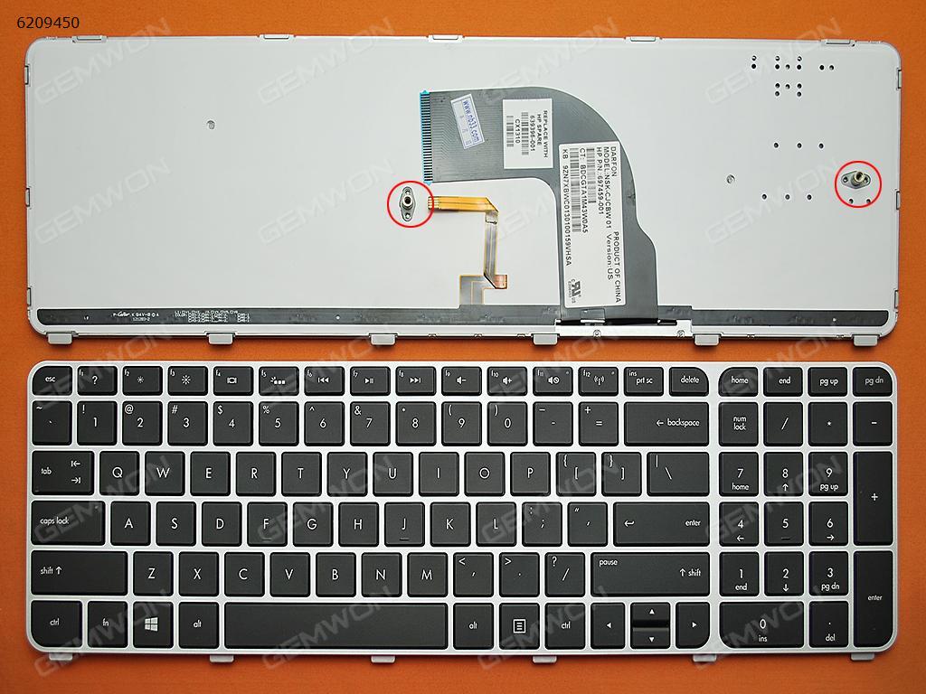 HP DV7-7000 SILVER FRAME BLACK(Backlit,For Win8) US NSK-CJCBW  697459-001 Laptop Keyboard (OEM-B)