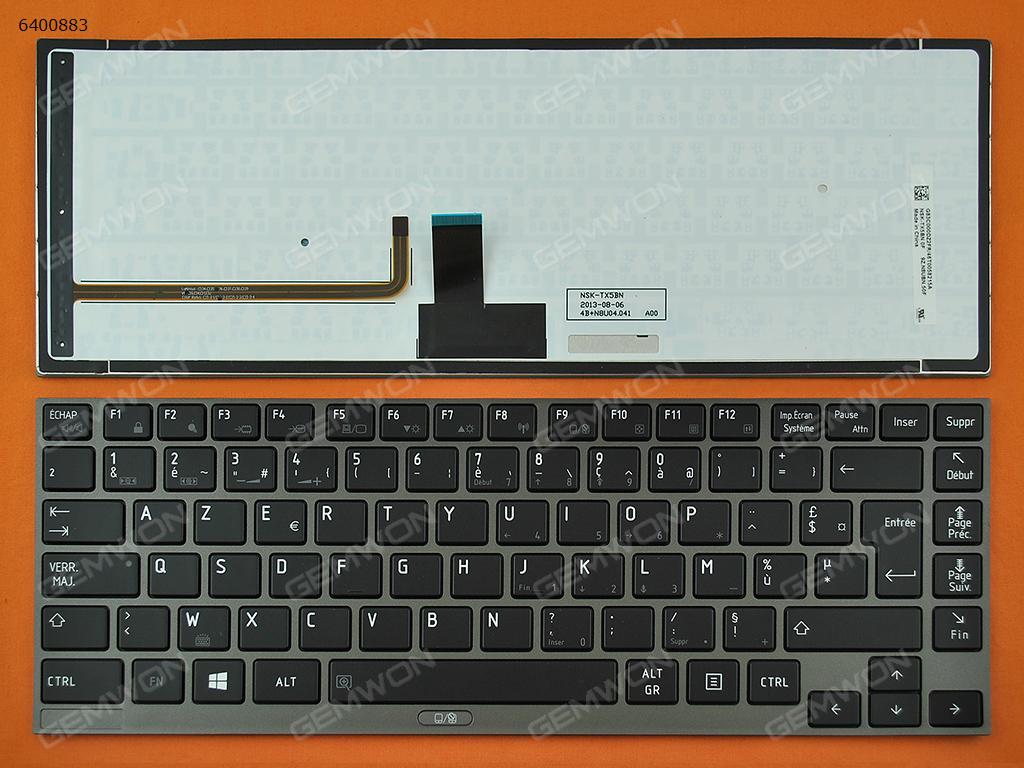 TOSHIBA Z830 GRAY FRAME BLACK (Backlit,For Win8) FR N/A Laptop Keyboard (OEM-B)