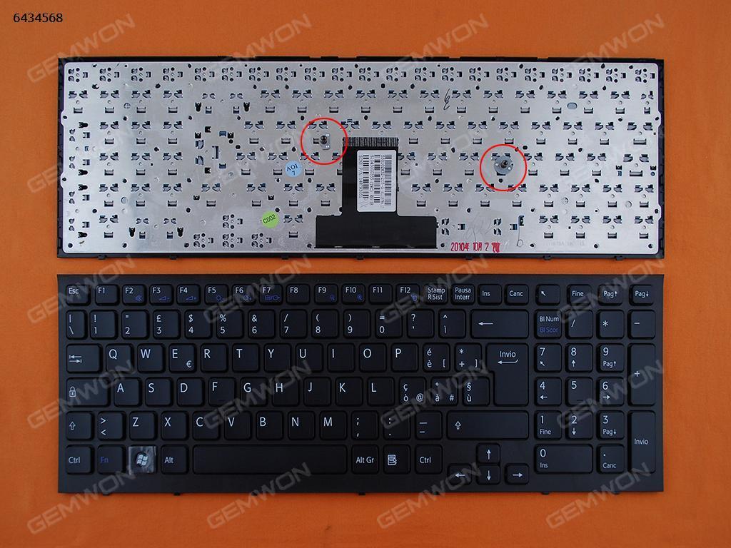 SONY VPC-EB BLACK FRAME BLACK(Without foil) IT N/A Laptop Keyboard (OEM-B)