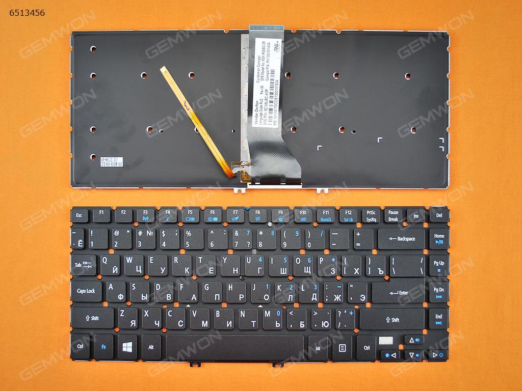 ACER  Aspire R7-572 R7-572G R7-572P BLACK( Win8, Backlit) RU 9Z.N9LBC.A0R  R5ABC PK130YO1A04 Laptop Keyboard (OEM-B)