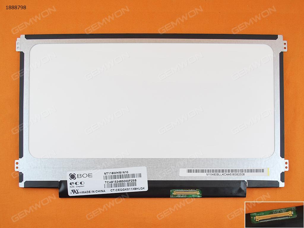 LEDASC116A01 DISPLAY LED 11.6 SLIM 1366x768 40 PINS RIGHT CONN (10.08x5.67)B116XW03 V.0 NT116WHM-N10