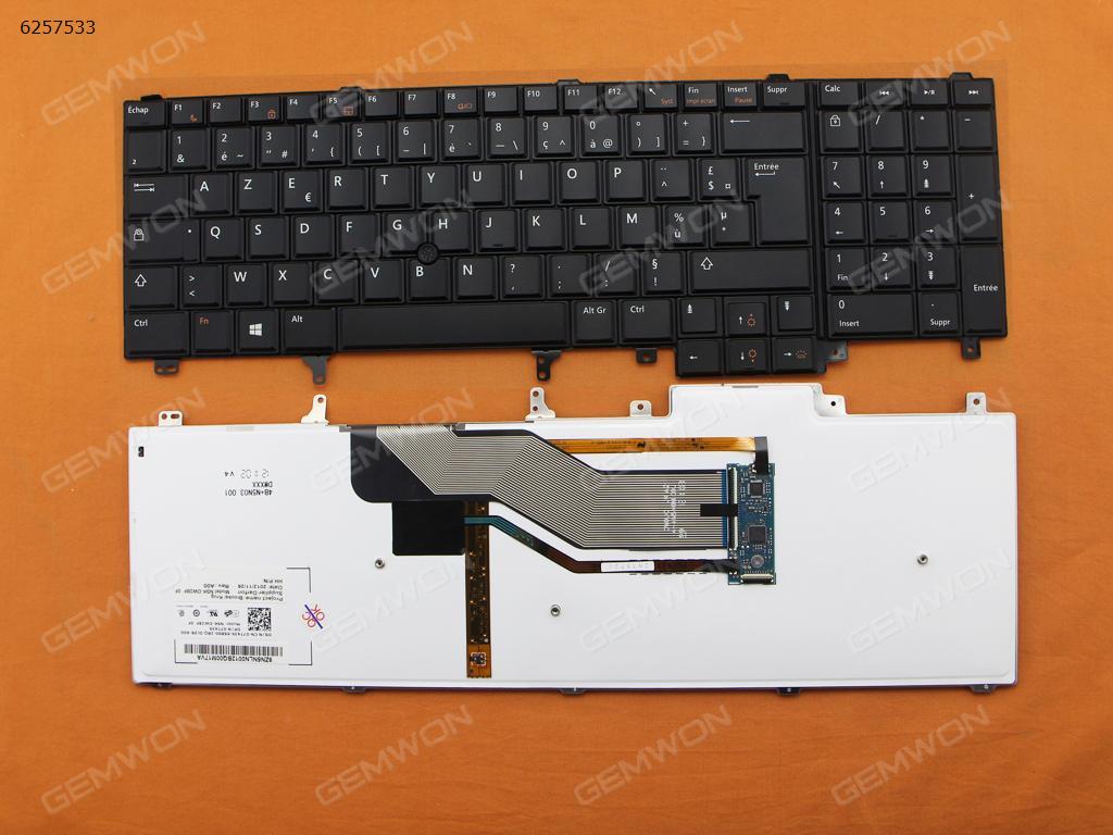 DELL Latitude E6520 BLACK(With Point stick,Backlit,Win8) FR NSK-DW2BF Laptop Keyboard (OEM-B)