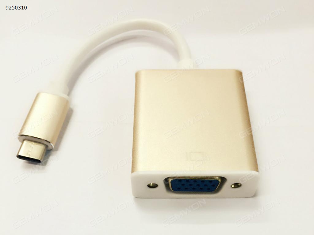 USB3.1 Type -C To VGA Adapter For Macbook,Gold Audio & Video Converter N/A