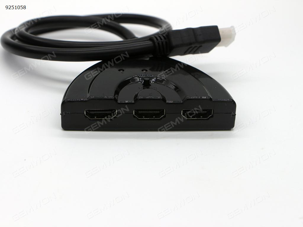 1080P HDMI 3 in 1 out Pigtail Switch 3 Port Adapter For DVD, Set-top Boxes,Black Audio & Video Converter N/A