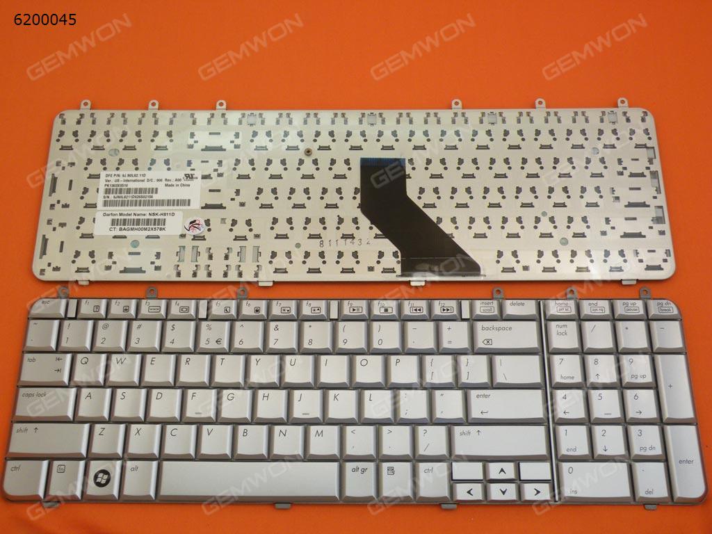 HP DV7-1000 SILVER US NSK-H8101 9J.N0L82.101 PK1303X0500 MP-07F13US6698 PK1303X0400 Laptop Keyboard (OEM-B)