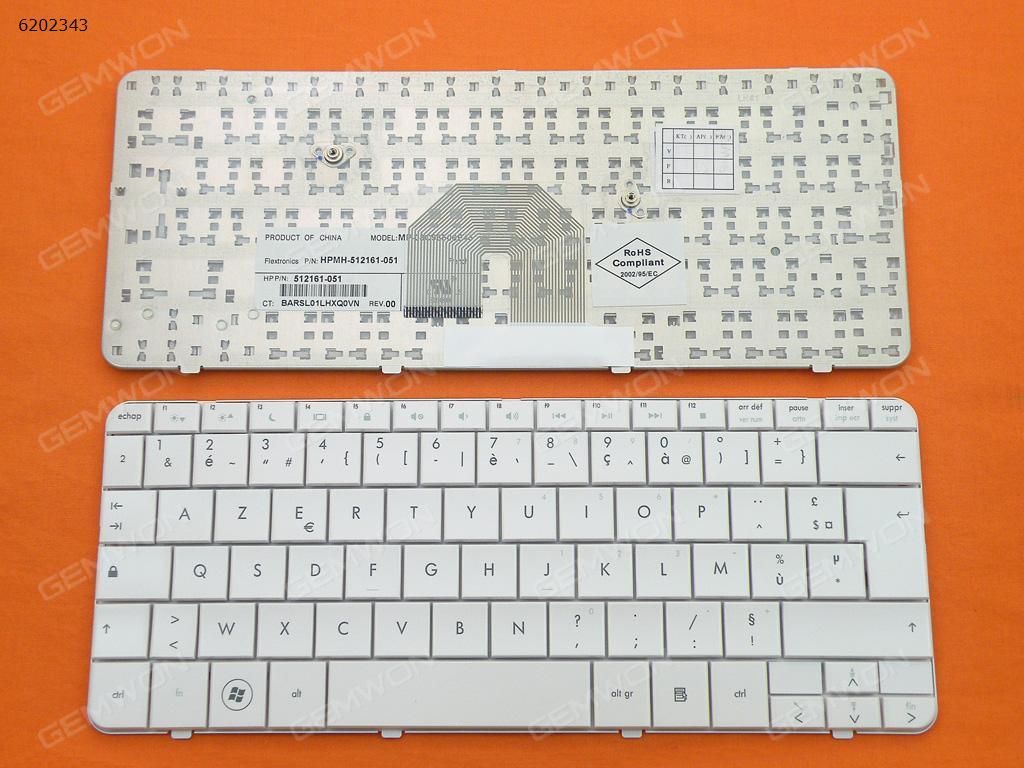 HP DV2-1000 WHITE FR MP-08C96F06E45 512161-051 Laptop Keyboard (OEM-B)