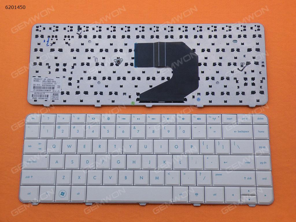 HP Pavilion G4-1000 G6-1000 CQ43 CQ57 430 630S WHITE US V121026DS1 651763-001 653390-001 6037B0061001 Laptop Keyboard (OEM-B)