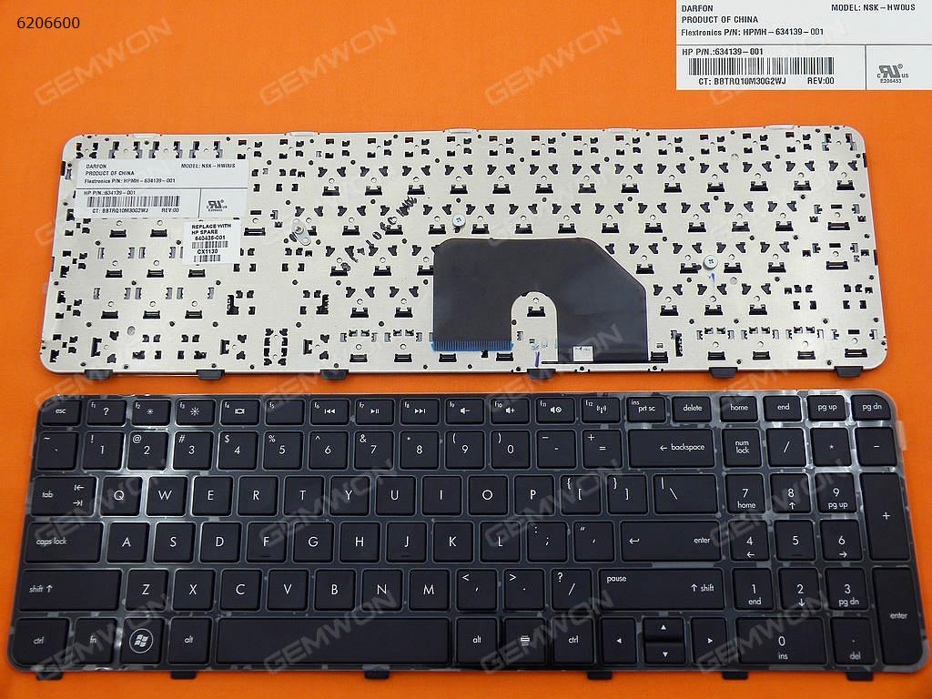 HP DV6-6000 BLACK FRAME BLACK US MH-634139-001 NSK-HW0US 9Z.N6DUS.001 MH-633890-001 V122603AS1 HWAUW 665937-001 639396-001 Laptop Keyboard (OEM-B)