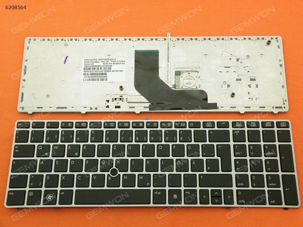 HP ProBook 6560B/EliteBook 8570P 8560P SILVER FRAME BLACK(With Point stick) GR HX20G 9Z.N6GUF.20G 641181-031 Laptop Keyboard (OEM-B)