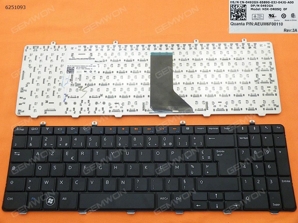 DELL Inspiron 1564 BLACK FR NSK-DR0SQ 0F 9Z.N4G82.B0F V110546AK1 AEUM6F00010 0492GX Laptop Keyboard (OEM-B)