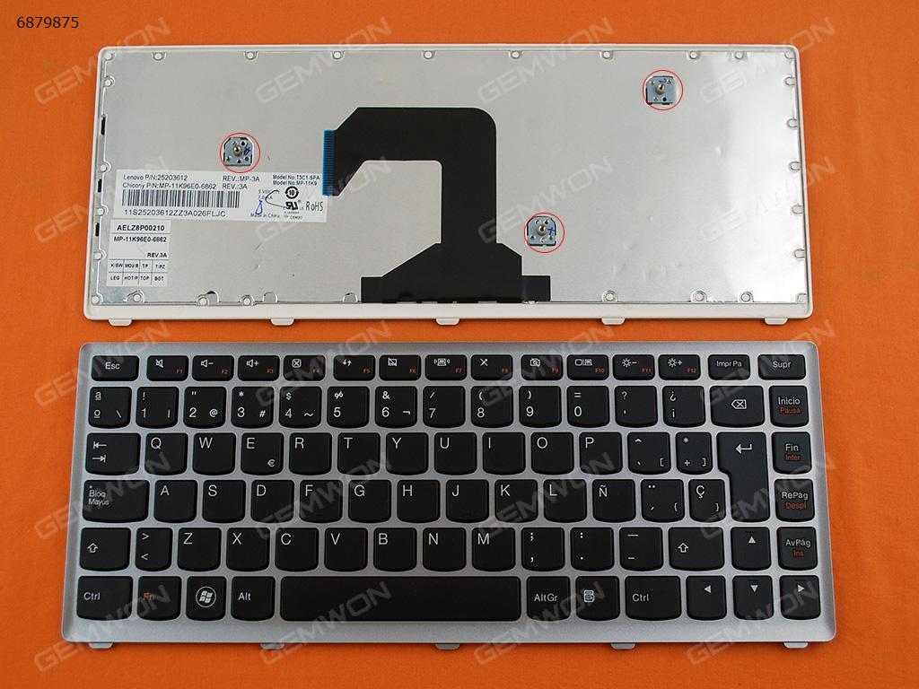 LENOVO U410 SILVER FRAME BLACK SP N/A Laptop Keyboard (OEM-B)