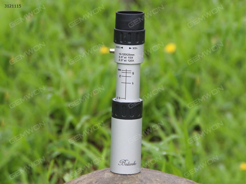 10-120X25 ZOOM Pocket-Size Mini HD Monocular Telescope For Outdoor Camping Travel Hunting （Silver） Camping & Hiking N/A