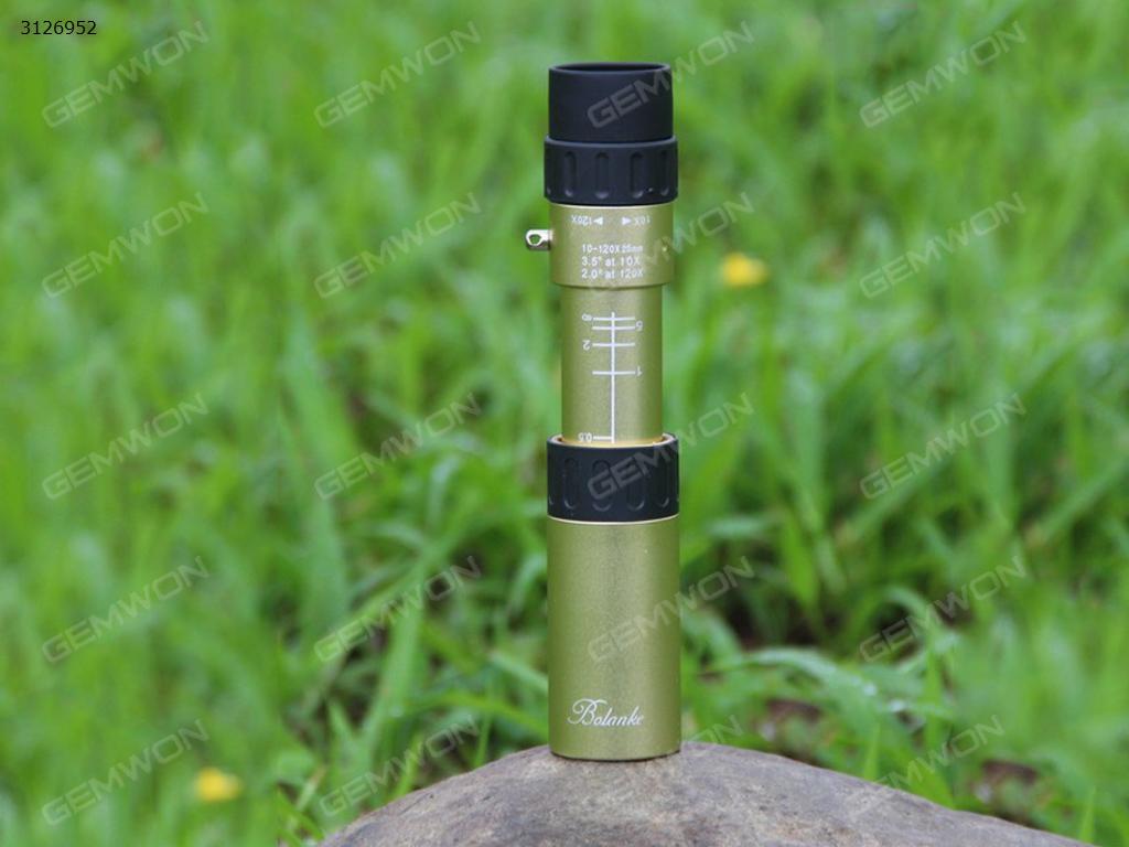 10-120X25 ZOOM Pocket-Size Mini HD Monocular Telescope For Outdoor Camping Travel Hunting （golden） Camping & Hiking N/A