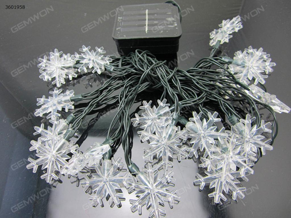 20 LED Snowflake Solar Power Light Garden Party Festival Illumination（White） Other N/A