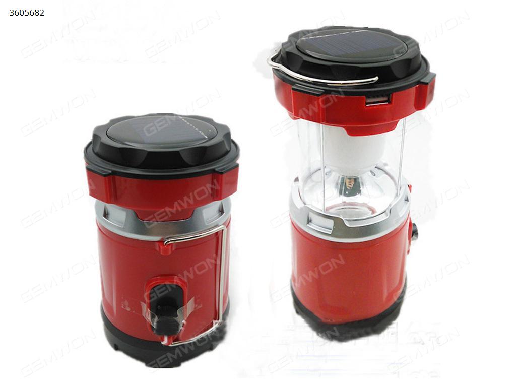 Portable Solar Rechargeable Tent Light Outdoor Travel Essential(Red) Other N/A