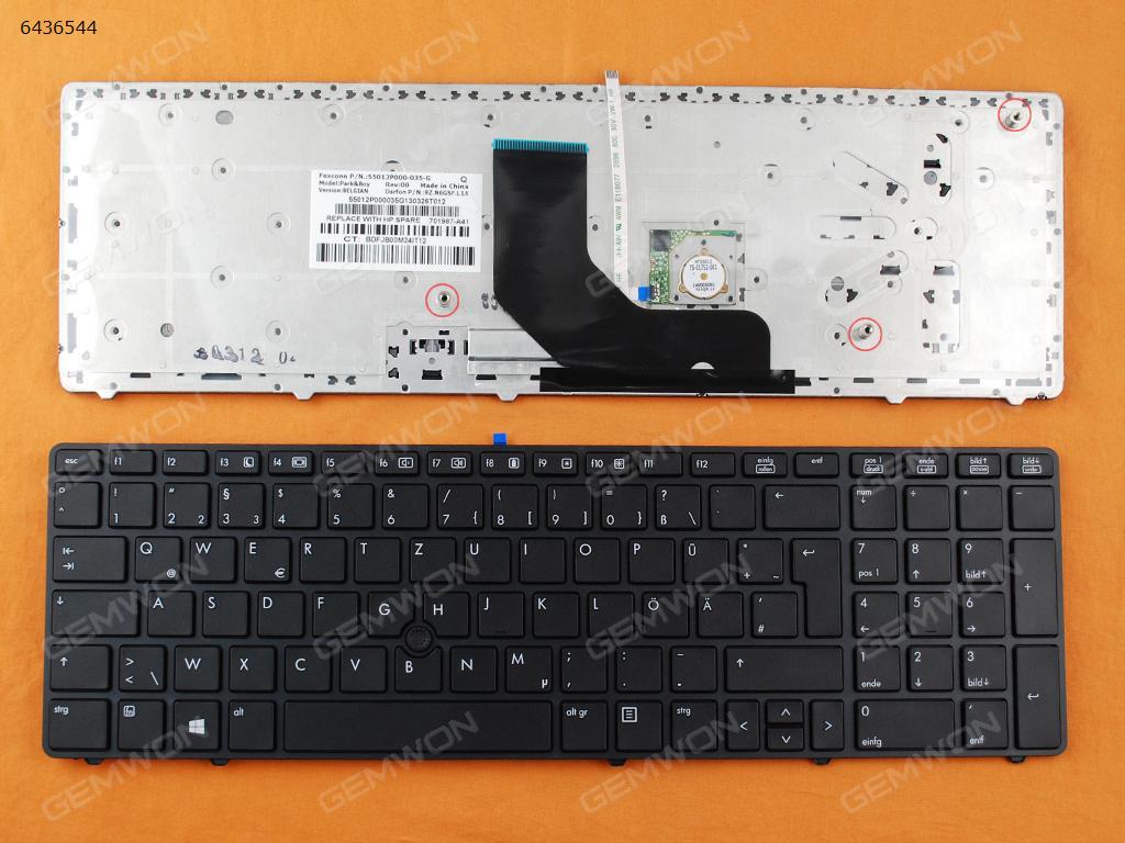 HP ProBook 6560B/EliteBook 8570P 8560P BLACK FRAME BLACK(With Point stick,For Win8) GR N/A Laptop Keyboard (OEM-B)