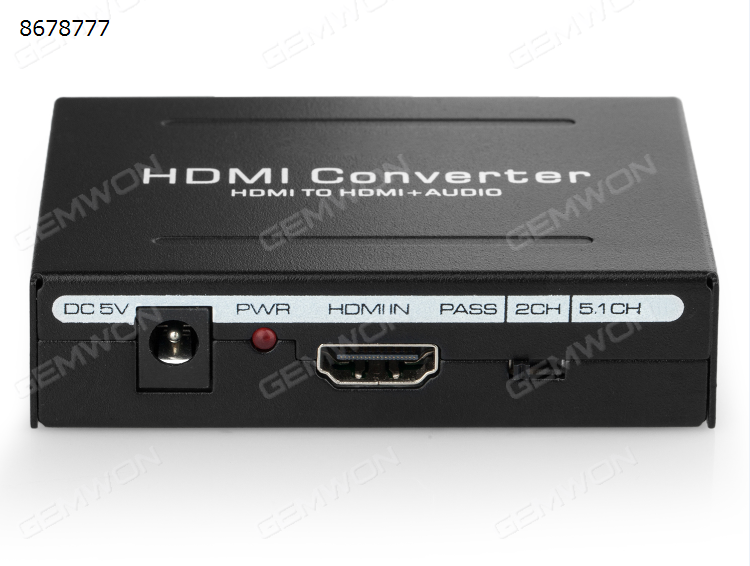 The HDMI signal source is connected to a single HDMI display device (such as TV, projector) and the independent output of the stereo +SPDIF signal, HDMI signal to achieve the separation of audio. Audio & Video Converter HDMI TO HDMI Audio separation