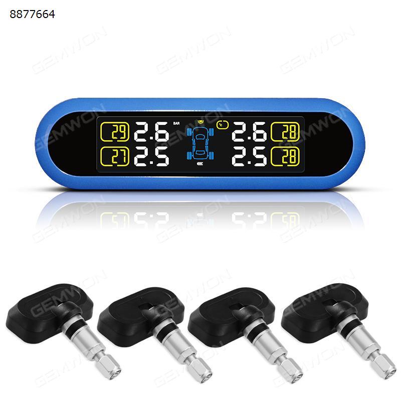 Lastest Car Tire Pressure Alarm Monitoring System Solar Energy Wireless TPMS LCD Display Car 4 Internal Sensor Alarm System Safe Driving T5L NF