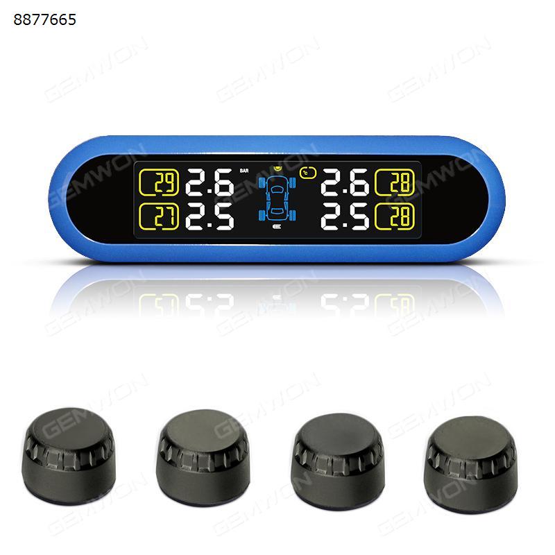 Lastest Car Tire Pressure Alarm Monitoring System Solar Energy Wireless TPMS LCD Display Car 4 External Sensor Alarm System Safe Driving T5L WI