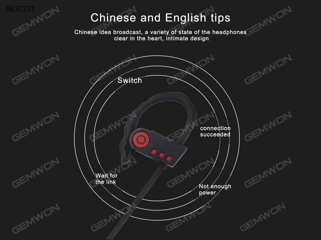 Bluetooth V4.1+EDR，wireless communication，Intelligent voice control，IPX4 Waterproof Sport Bluetooth headset Headset V4 Sport Bluetooth headset