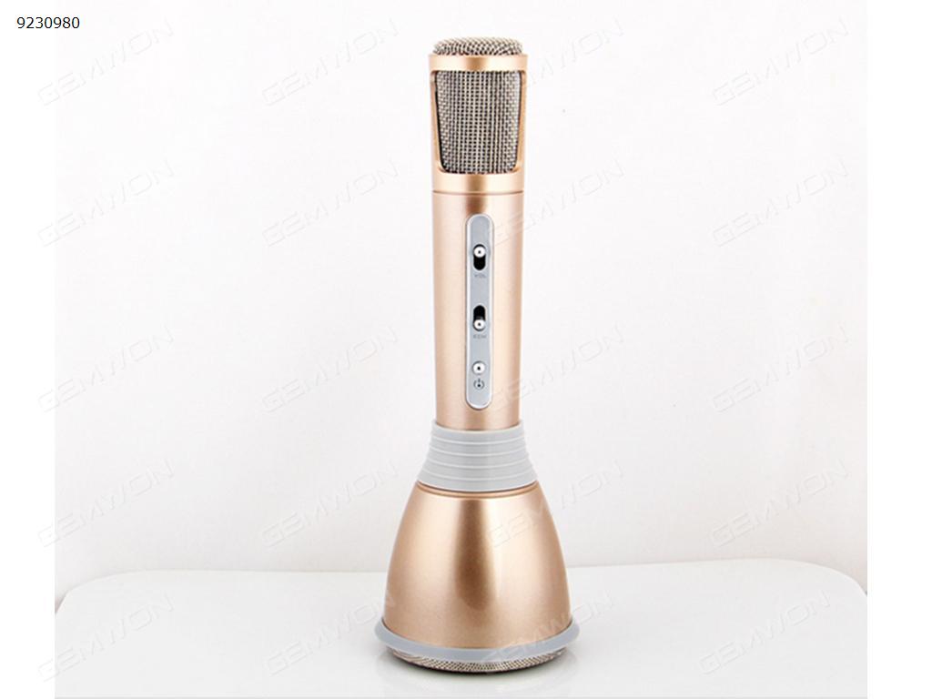 K068 mobile handheld KTV the karaoke treasure The microphone bluetooth wireless microphone gold Bluetooth Speakers K068