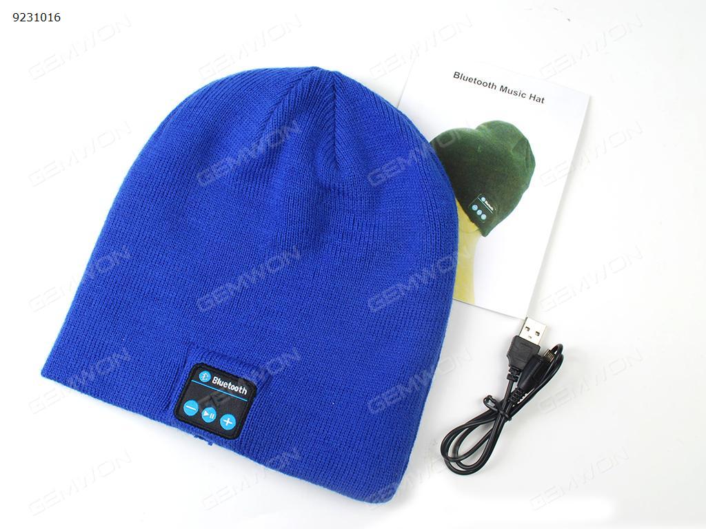 Picture of Bluetooth Music Soft Beanie Hat with Stereo Headphone Headset Speaker Wireless Blue