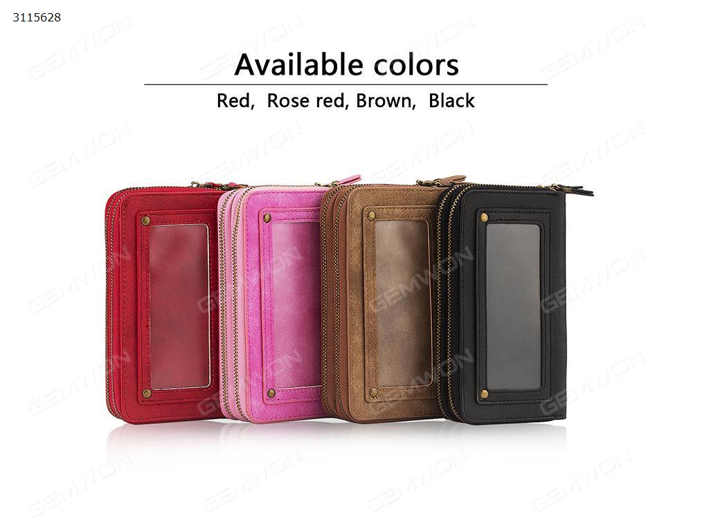 iPhone 5S case, iPhone 5S case wallet leather protective shell zip portable wallet, Rose red, Red, Brown, Black Case IPHONE 5S CASE WALLET