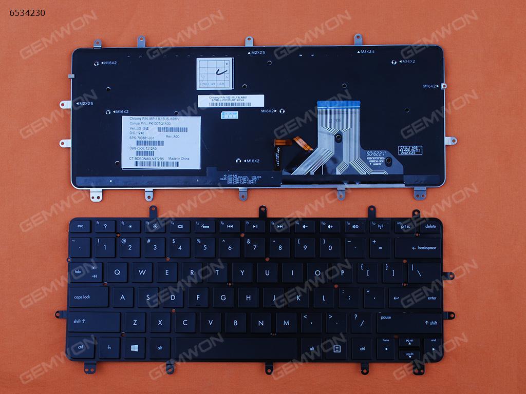 HP ENVY Spectre XT Pro Ultrabook 13-2000 BLACK WIN8 (Backlit) US N/A Laptop Keyboard (OEM-B)