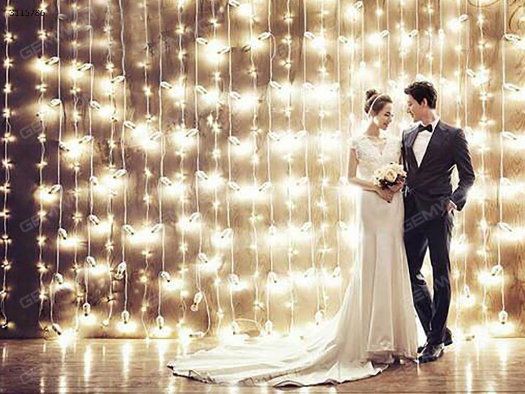 300 LED LIGHT CURTAIN ICICLE LIGHTS, 300 Led Light Curtain Icicle Lights, White Christmas Curtain String Fairy Wedding Lights for Home, Garden, Kitchen, Bedroom, Livingroom, Party, Window Decorations, remote control lighting model, Warm white LED String Light 300 LED LIGHT CURTAIN ICICLE LIGHTS