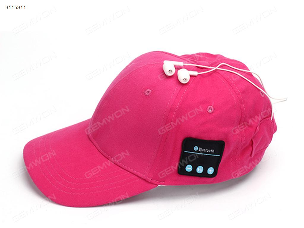 Picture of Bluetooth headset cap Bluetooth Canvas Hat Wireless Music Speaker Hats Sport Outdoor Music Hats, Rose red