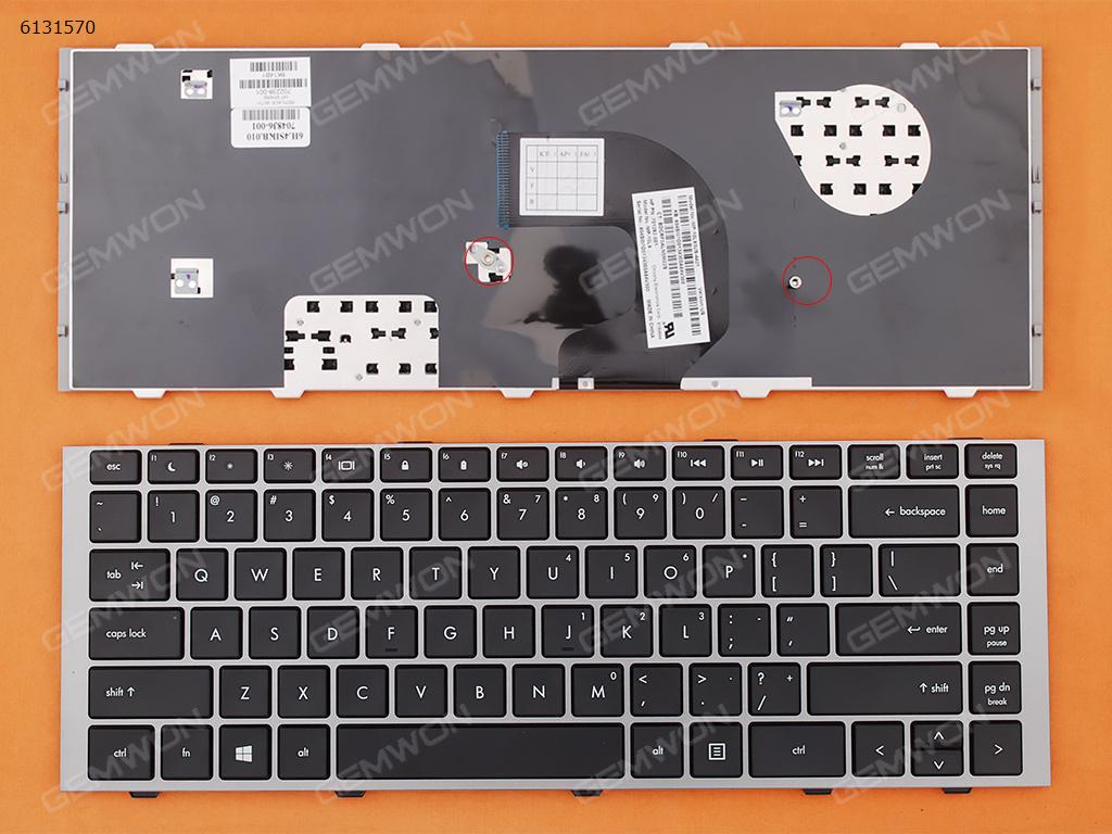 HP 4440s 4440 4441 SILVER FRAME BLACK WIN8 US N/A Laptop Keyboard (OEM-B)