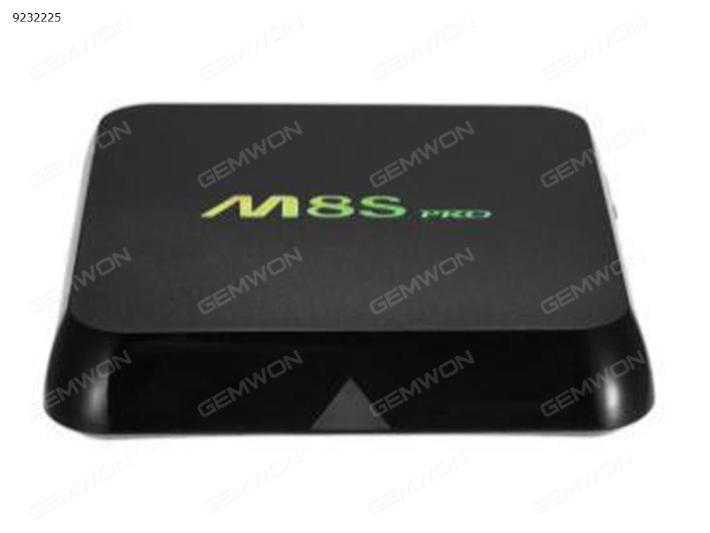 Android 5.1 .RK3368 .2GB DDR3 .8GB FLASH .2.4G+5G WIFI .BT .100M LAN  BLACK Smart TV Box M8S PRO