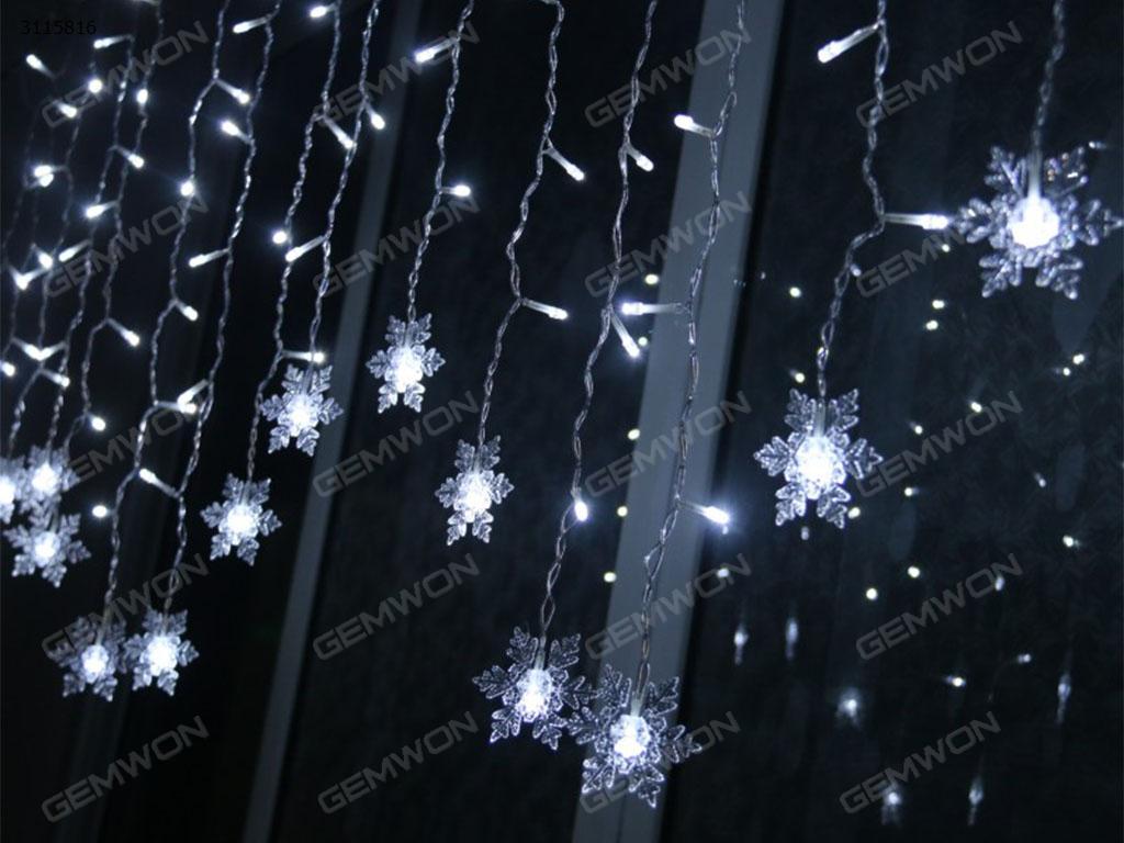 3.5 meters, 96 LED snowflakes, ice bars, lights, 8 kinds of change patterns, European regulations, Warm white LED String Light 96 led lanterns series of snow