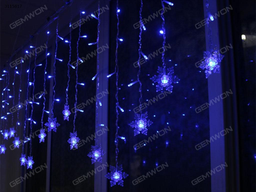 3.5 meters, 96 LED snowflakes, ice bars, lights, 8 kinds of change patterns, European regulations, Blue LED String Light 96 led lanterns series of snow