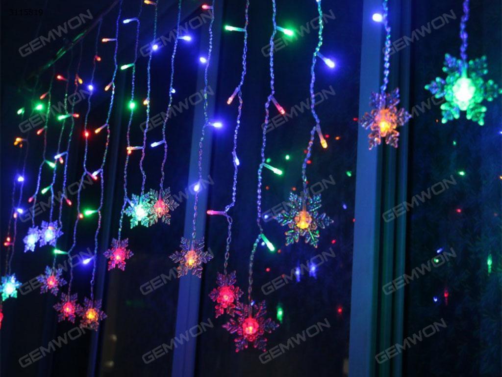 3.5 meters, 96 LED snowflakes, ice bars, lights, 8 kinds of change patterns, American regulations, Colorful LED String Light 96 led lanterns series of snow