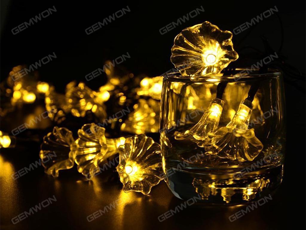 Solar LED lights string, 20 lights, 4.8 meters, morning glories, modeling, outdoor decorative lights, courtyard, Christmas lights, Warm white LED String Light Morning glory waterproof decorative lamp